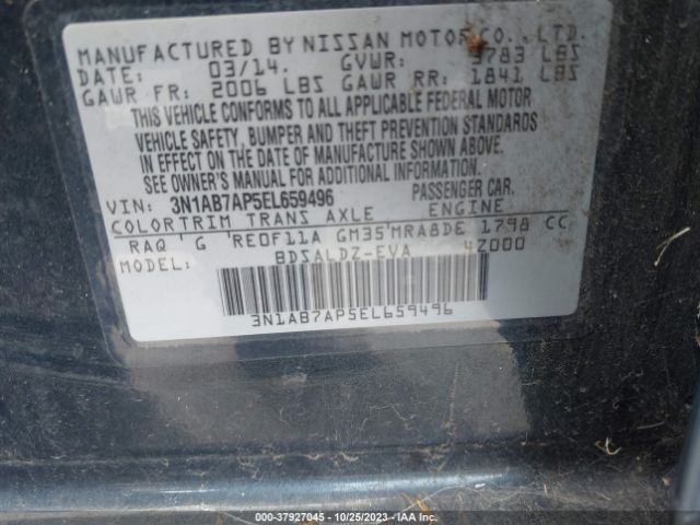 3N1AB7AP5EL659496 Nissan SENTRA SV