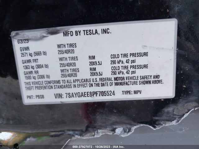 2023 TESLA MODEL Y 7SAYGAEE8PF705524 Photo 8