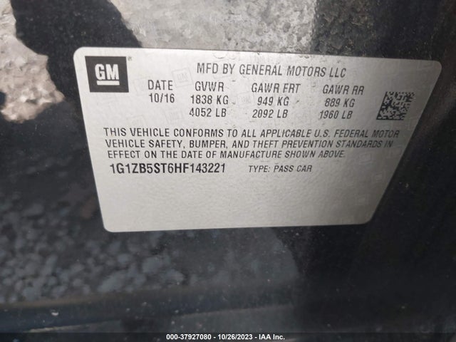 Chevrolet MALIBU LS 2017 1G1ZB5ST6HF143221 Image 9