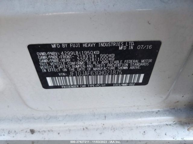 JF1GJAF63GH021875 Subaru Impreza Sedan Premium
