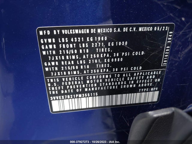 3VVEX7B21PM355115 Volkswagen TAOS SE
