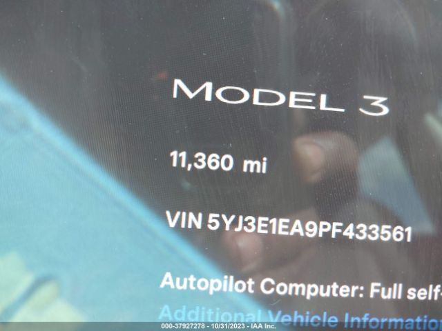 5YJ3E1EA9PF433561 Tesla MODEL 3