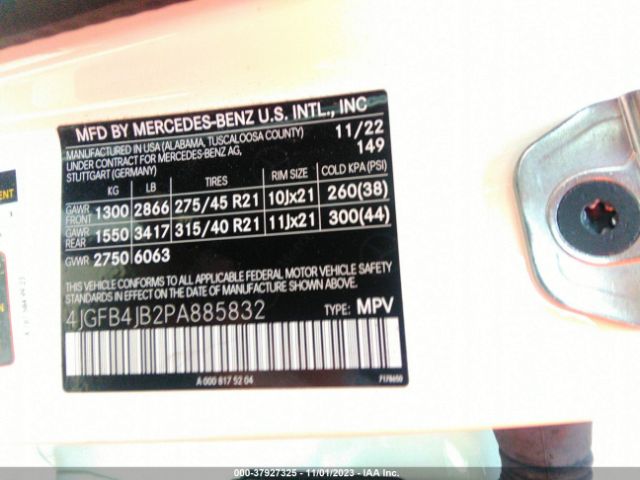 4JGFB4JB2PA885832 Mercedes-Benz GLE 350