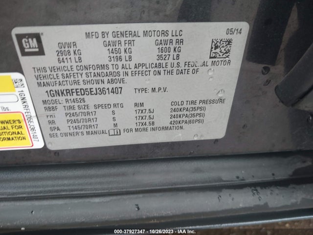 Chevrolet Traverse Ls 2014 1GNKRFED5EJ361407 Image 9