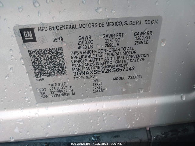 Chevrolet EQUINOX LS 2019 3GNAXSEV2KS657143 Image 9