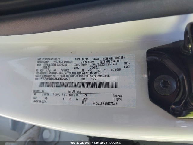 Ford F-250 Platinum 2020 1FT7W2BN2LEE92877 Image 9