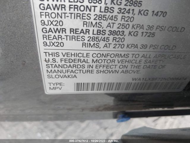 2022 AUDI Q7 WA1LXBF72ND008474 Photo 8