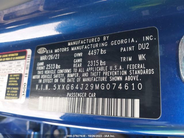 5XXG64J29MG074610 KIA K5 Gt-line