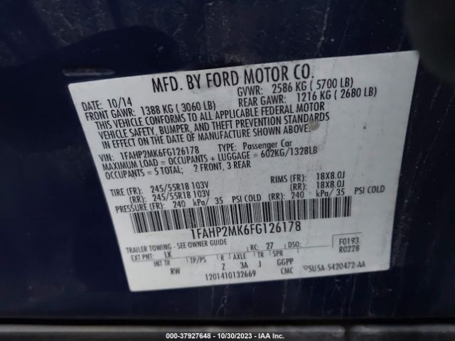 1FAHP2MK6FG126178 Ford SEDAN POLICE INTERCEPTOR