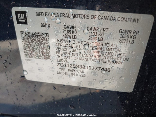 Chevrolet Impala Premier 2018 2G1125S38J9177446 Image 9