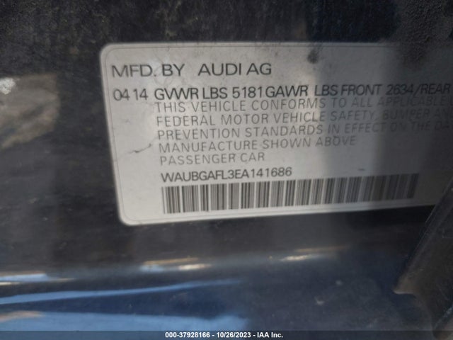 Aukcja sprzedaży 2014 Audi S4 3.0t Premium Plus, vin: WAUBGAFL3EA141686, numer aukcji: 37928166