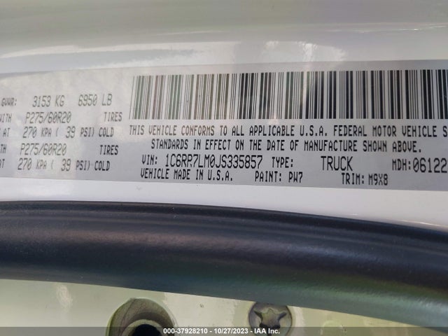 1C6RR7LM0JS335857 RAM 1500 Big Horn
