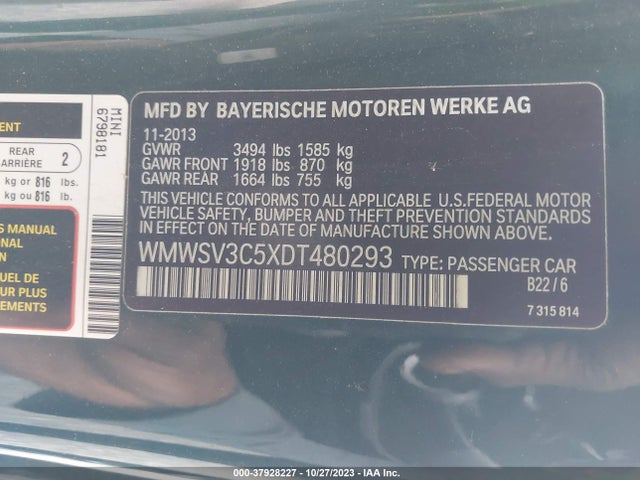 2013 MINI HARDTOP WMWSV3C5XDT480293 Photo 8