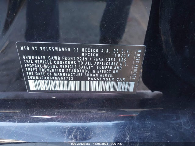 3VWM17AU5KM501732 Volkswagen GOLF ALLTRACK