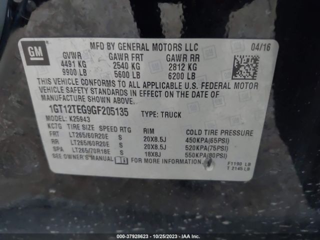 1GT12TEG9GF205135 GMC Sierra 2500hd Slt