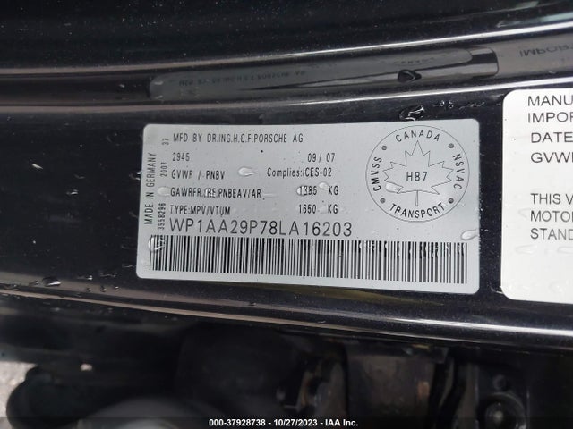 2008 PORSCHE CAYENNE WP1AA29P78LA16203 Photo 8