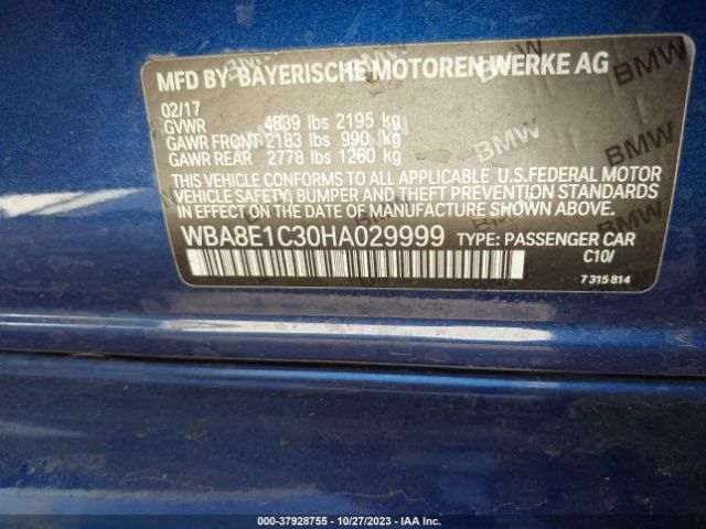 WBA8E1C30HA029999 BMW 3 Series 330e Iperformance