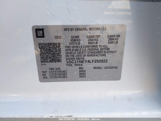1GC1YNEY4LF250822 Chevrolet Silverado 2500hd 4wd  Standard Bed Lt