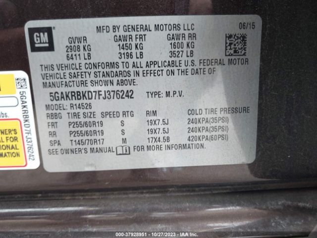 5GAKRBKD7FJ376242 Buick Enclave Leather