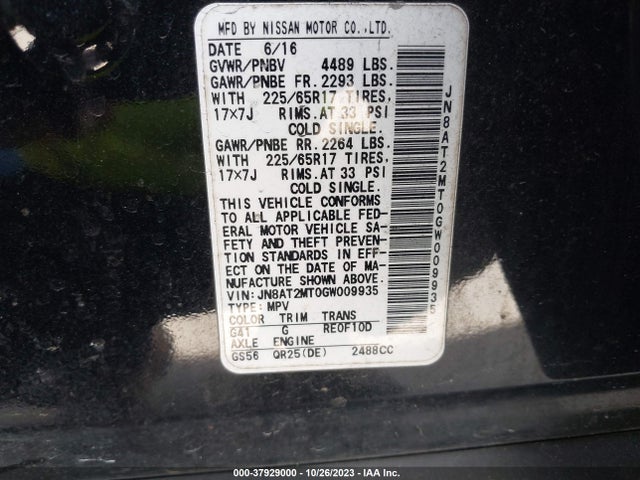 Nissan ROGUE S 2016 JN8AT2MTOGW009935 Image 9