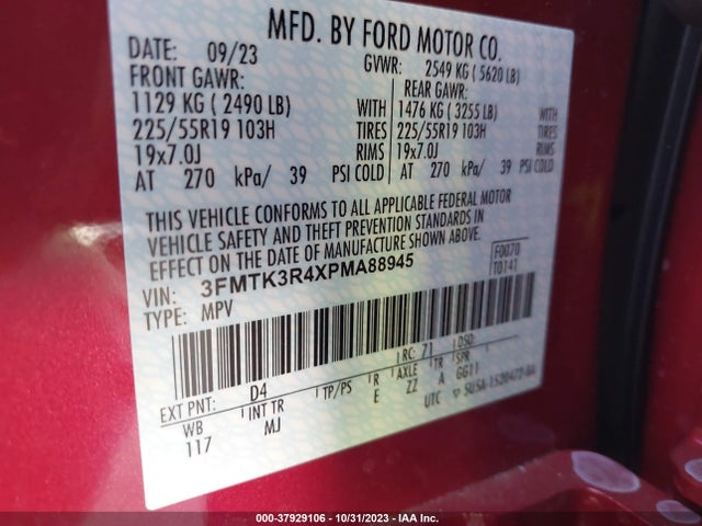 3FMTK3R4XPMA88945 Ford Mustang Mach-e Premium