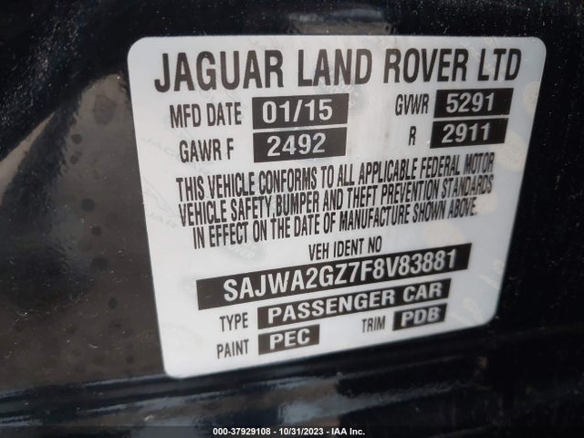 2015 JAGUAR XJ SAJWA2GZ7F8V83881 Photo 8