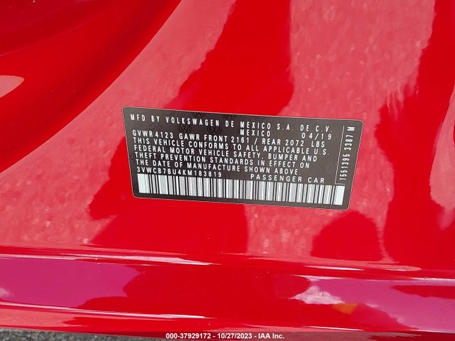 3VWCB7BU4KM183819 Volkswagen Jetta S/se/r-line