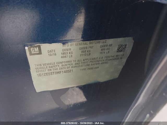 Chevrolet MALIBU 1LT 2017 1G1ZE5ST0HF148521 Image 9