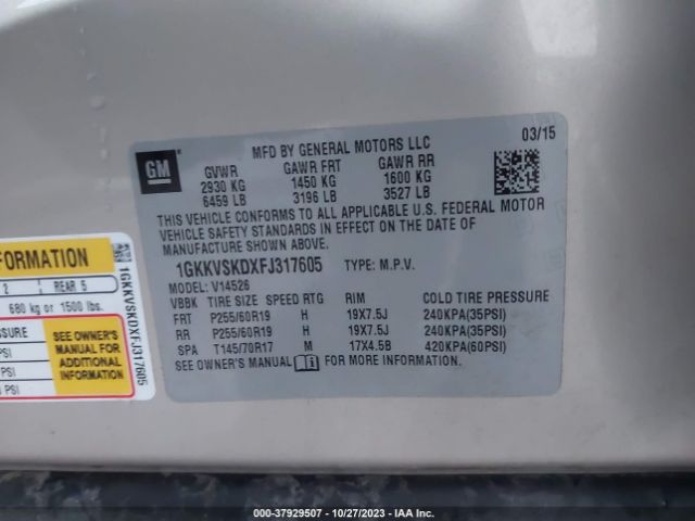 1GKKVSKDXFJ317605 GMC Acadia Slt-2