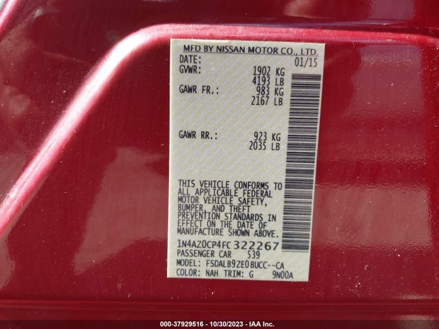 Nissan LEAF S 2015 1N4AZ0CP4FC322267 Image 9