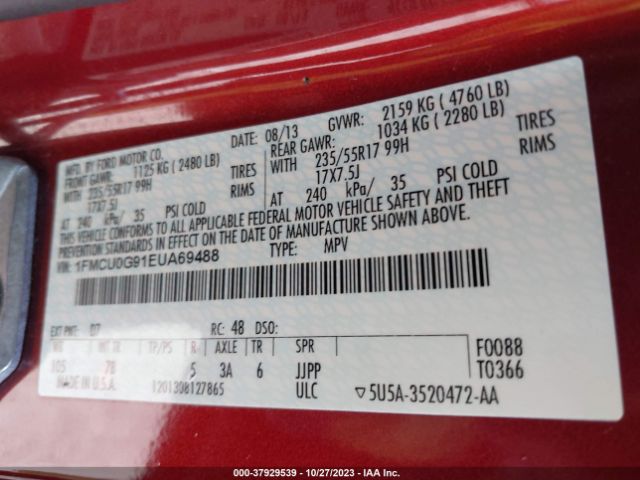 1FMCU0G91EUA69488 Ford ESCAPE SE