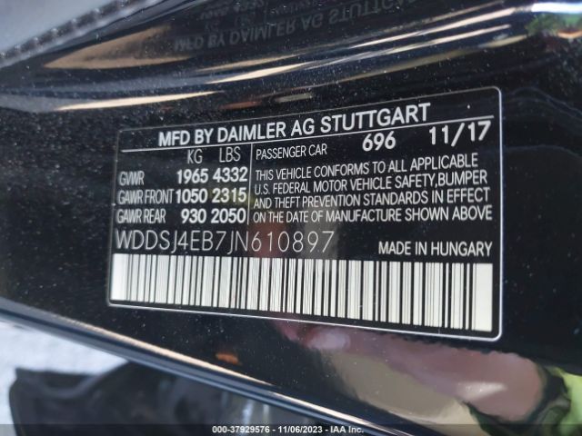 WDDSJ4EB7JN610897 Mercedes-Benz Cla Cla 250