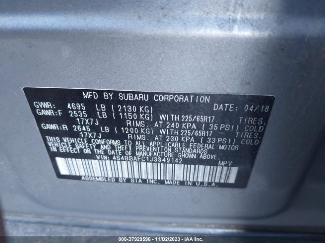 4S4BSAFC1J3349142 Subaru Outback Premium