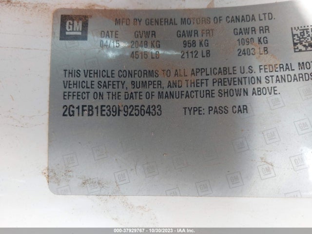 Chevrolet CAMARO LS 2015 2G1FB1E39F9256433 Image 9