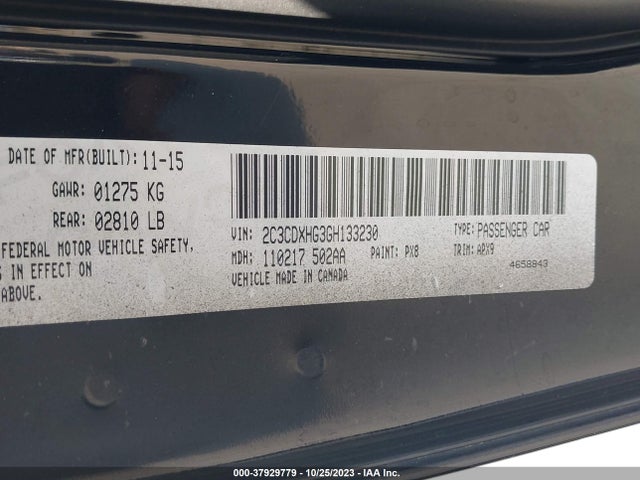 Dodge Charger Sxt 2016 2C3CDXHG3GH133230 Image 9