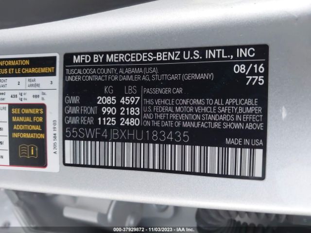 55SWF4JBXHU183435 Mercedes-Benz C-class C 300
