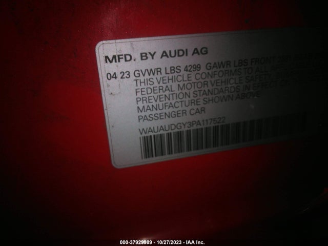 WAUAUDGY3PA117522 Audi A3 PREMIUM