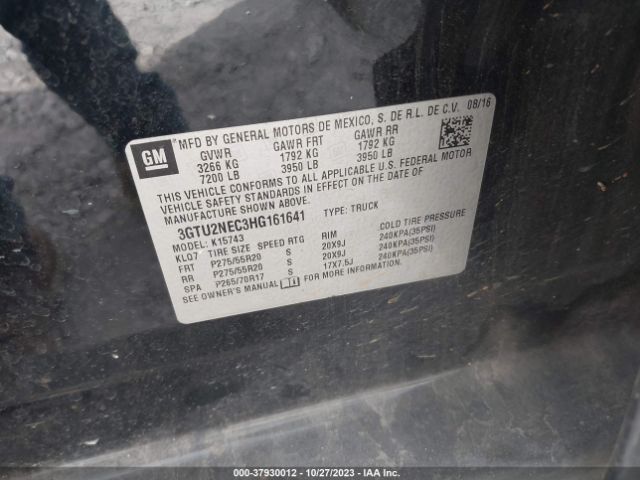 3GTU2NEC3HG161641 GMC Sierra K1500 Slt