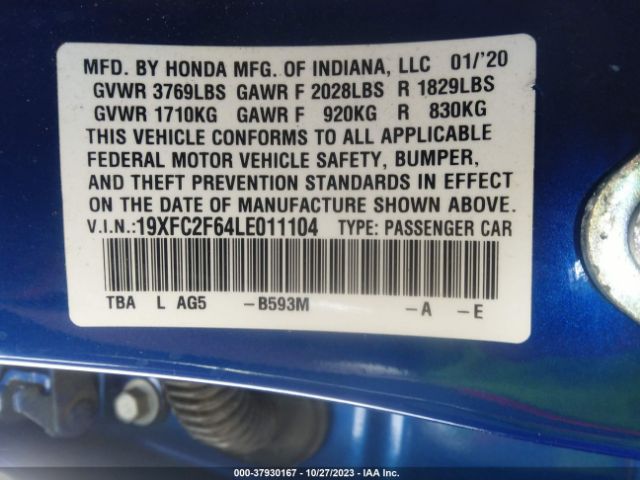 19XFC2F64LE011104 Honda Civic Lx