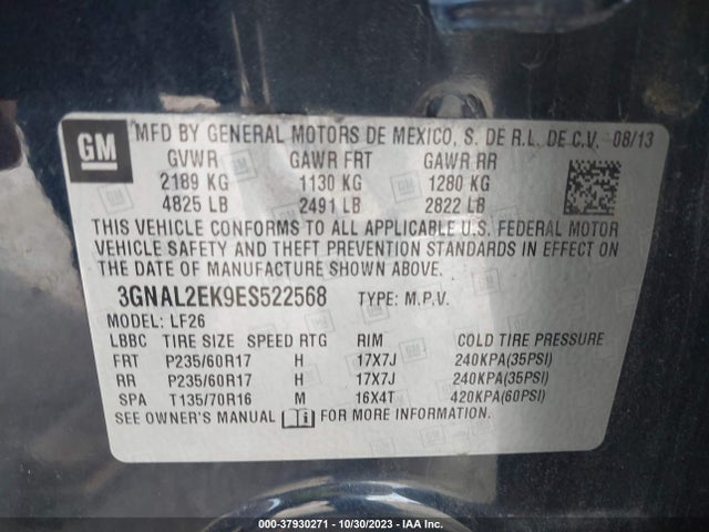 Chevrolet Captiva Sport 2ls 2014 3GNAL2EK9ES522568 Image 9