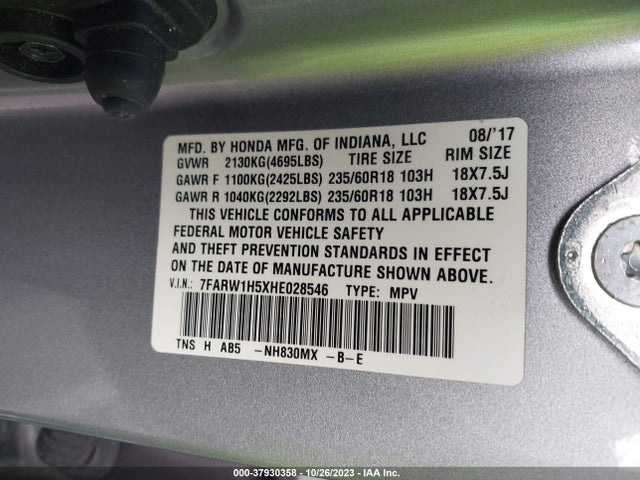 Honda CR-V EX 2017 7FARW1H5XHE028546 Image 9