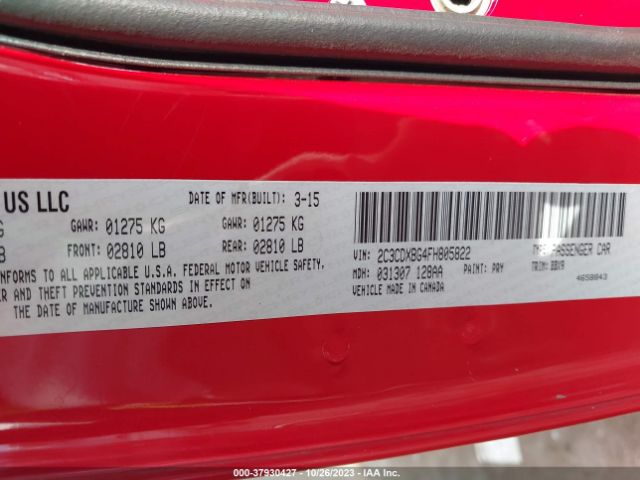 2C3CDXBG4FH805822 Dodge Charger Se