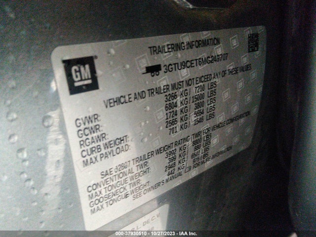 GMC Sierra 1500 4wd  Standard Box Elevation 2021 3GTU9CET6MG249707 Image 9