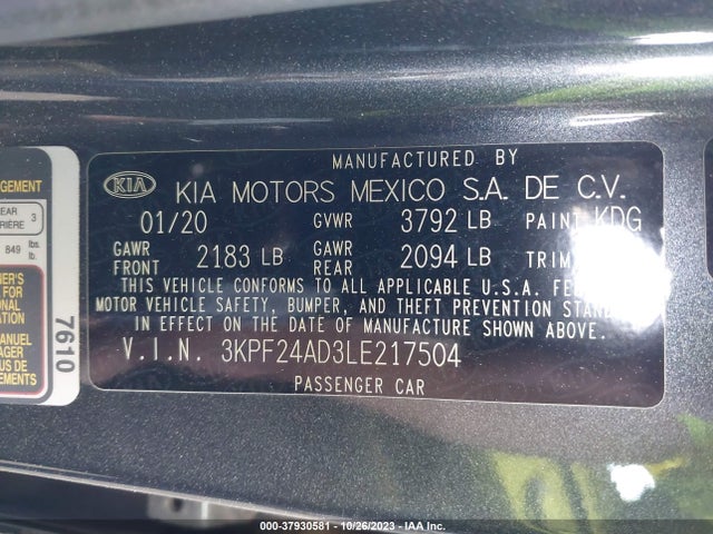 KIA mpi nu 2020 3KPF24AD3LE217504 Image 25