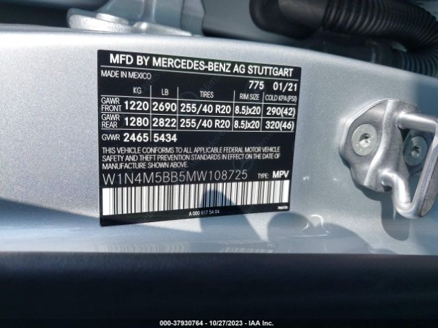 2021 MERCEDES-BENZ GLB W1N4M5BB5MW108725 Photo 8