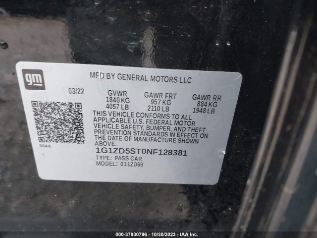 Chevrolet MALIBU LT 2022 1G1ZD5ST0NF128381 Image 9