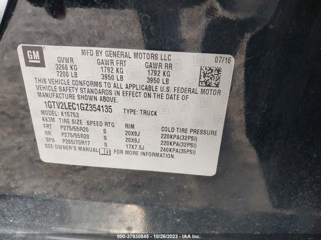 1GTV2LEC1GZ354135 GMC SIERRA 1500