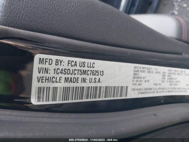 1C4SDJCT5MC762513 Dodge Durango R/t