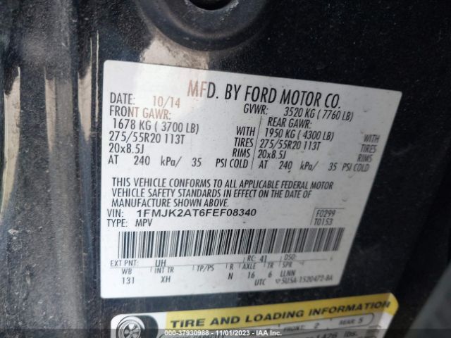 1FMJK2AT6FEF08340 Ford Expedition El Limited