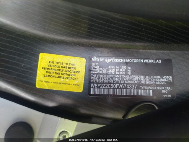 WBY2Z2C50FV674337 BMW I8
